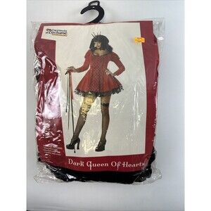 California Costumes Dark Queen Of Hearts Costume Short Dress Tulle Womens Large